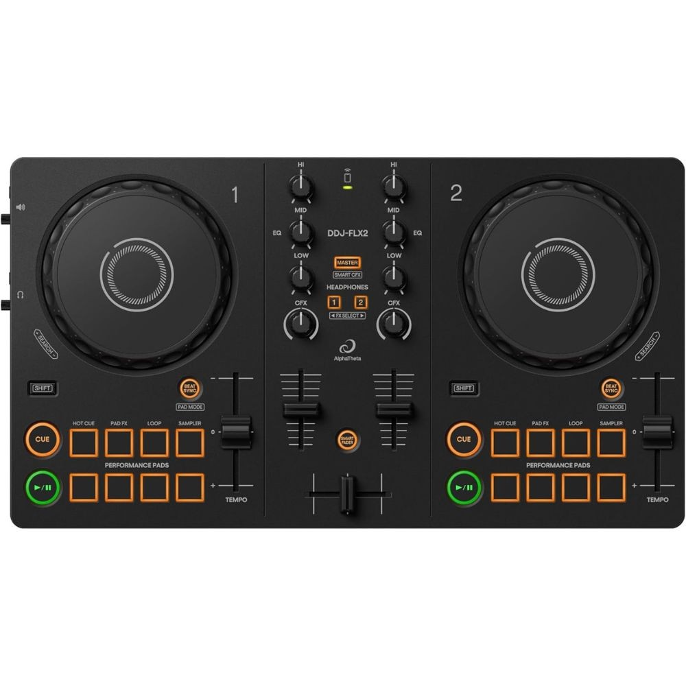 Pioneer DJ AlphaTheta DDJ-FLX2 DJ Controller for rekordbox w/ Controller Stand