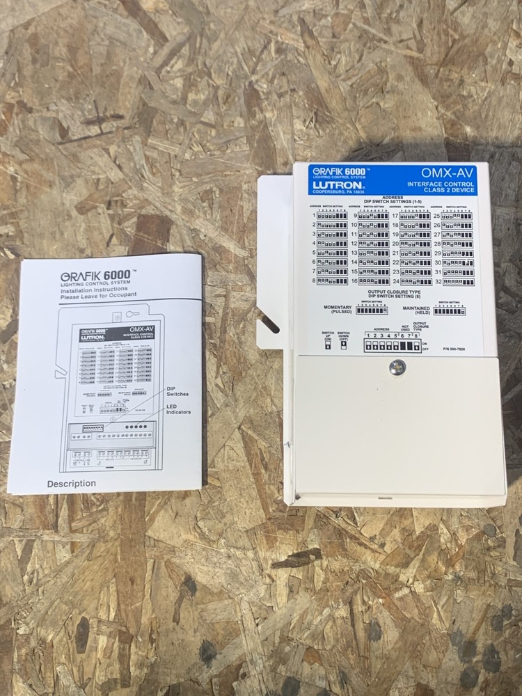 Lutron OMX-AV Audio/Visual Interface Control, Class 2, GRAFIK 6000