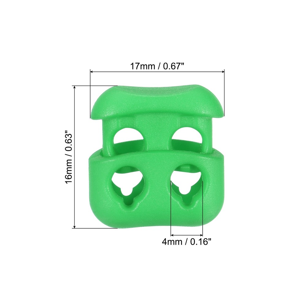 Cord Locks, 30 Pack Oval Spring Toggle Stopper, Green