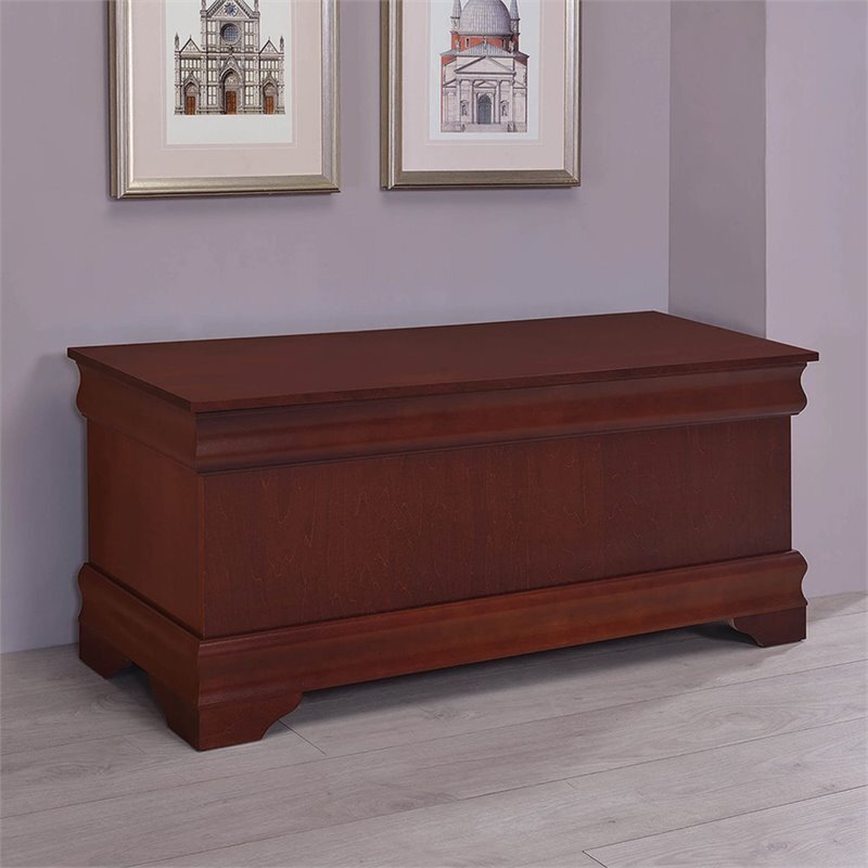 Coaster Pablo Traditional Rectangular Wood Cedar Chest Warm Brown