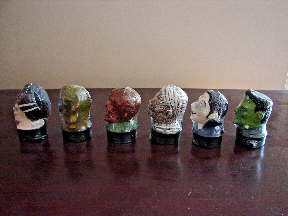 6 UNIVERSAL MONSTERS TEA CANDLES DRACULA WOLFMAN CREATURE FRANKENSTEIN DISPLAY