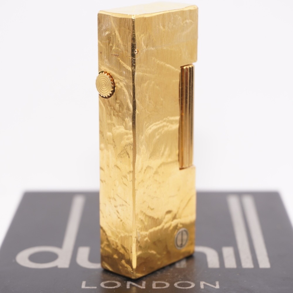 Dunhill Lighter Gold plate Silk Moire Pattern_Ultrasonically cleaned