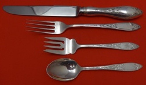 Lady Sterling By Weidlich Sterling Silver Dinner Size Place Setting(s) 4pc