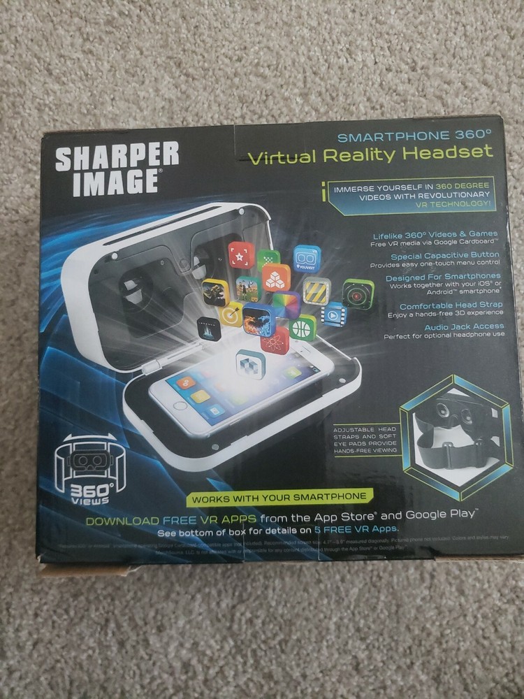 Sharper Image VR Headset 3D 360° Video Box VR Headsets For iPhone Android