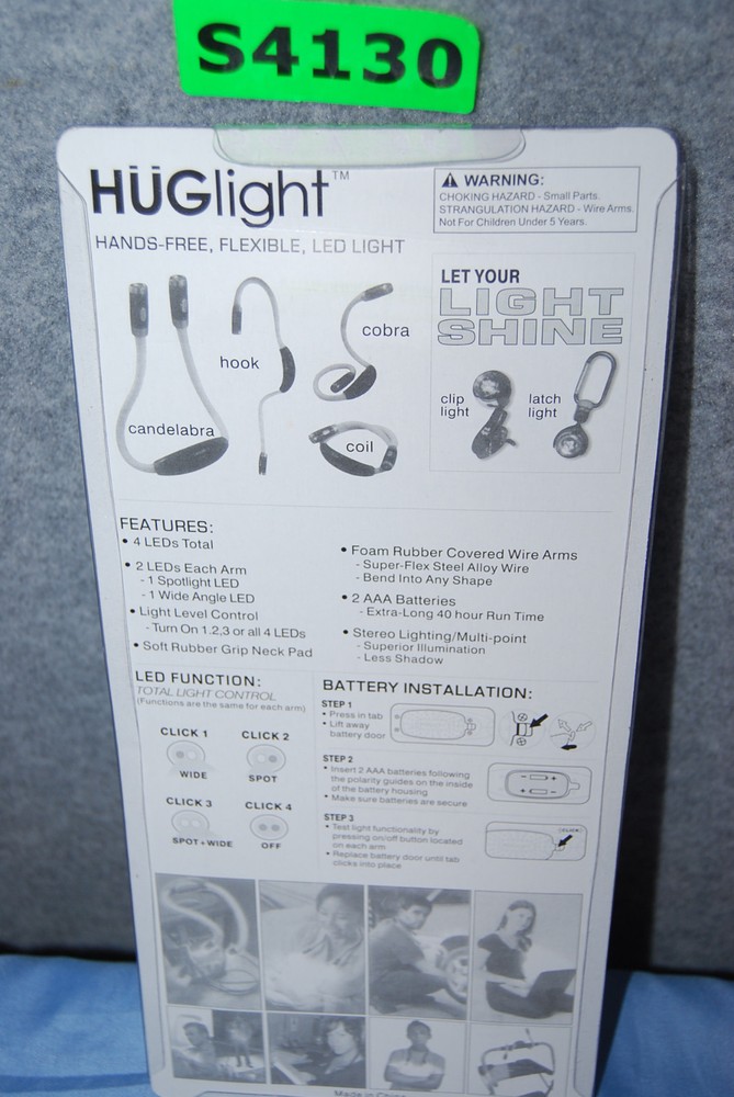HUGlight Hands-Free Flexible LED Reading Light Multifunctional S4130