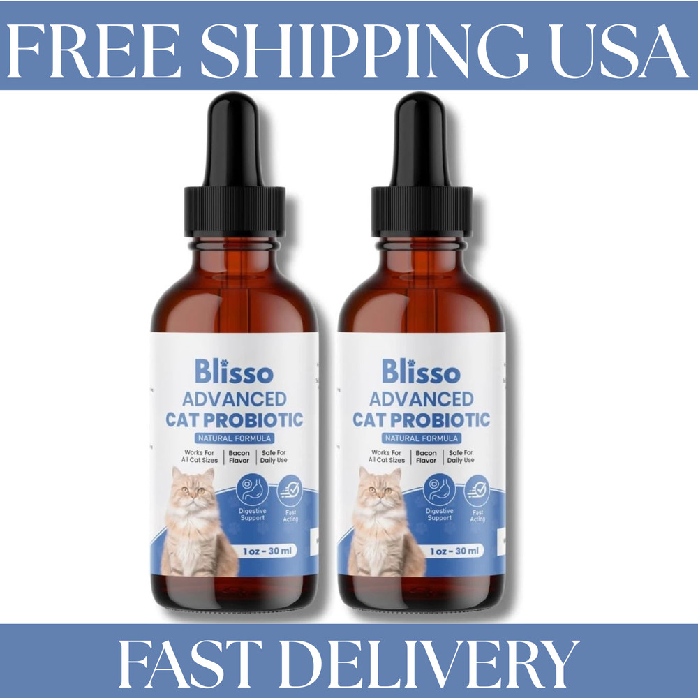 Blisso Advanced Cat Probiotic Drops – Digestive Support for Cats (2 Packs)