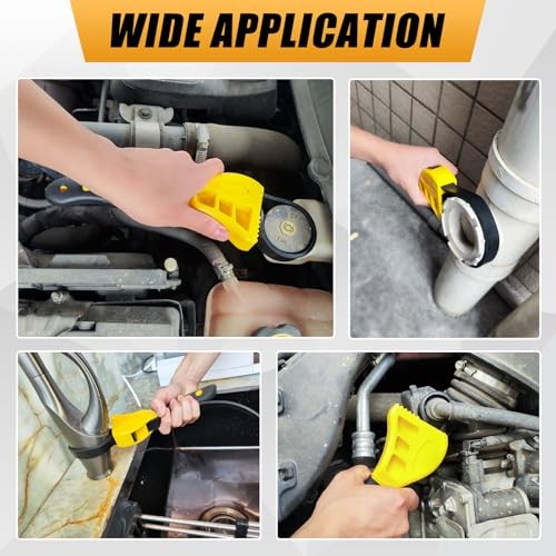 Strap Wrench Set, 2 Pack Adjustable up to 4" and 6" in Diameter, Rubber Strap