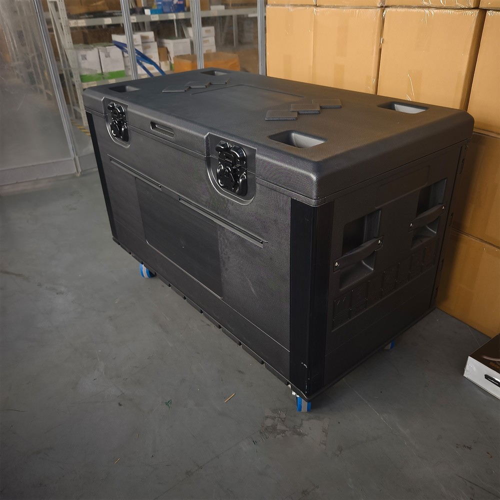 44" x 22" x 24"Cable Trunk Road Case w/Casters and Divider Stackable Road Case
