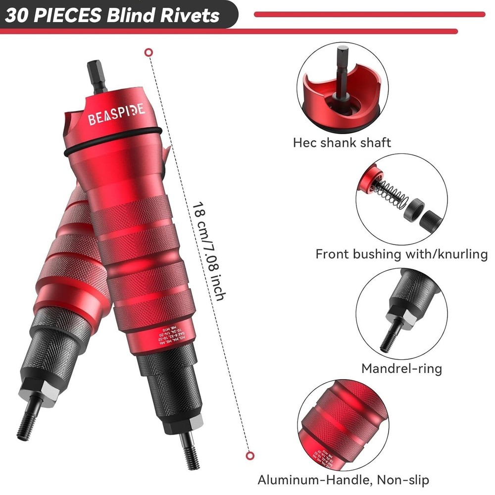 Cordless Drill Electric Rivet Nut Drill Adapter Kit