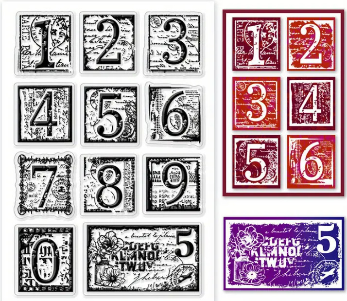 Numbers Clear Cling Stamps