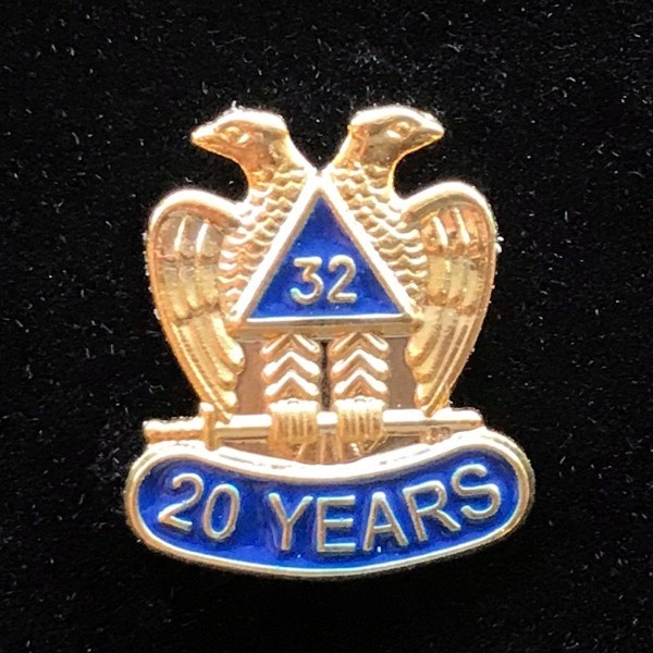 Masonic 32nd Degree 20 Year Lapel Pin (SR20-LP)