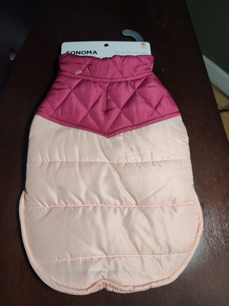 Sonoma Pet Color Block Puffer Jacket Size Small