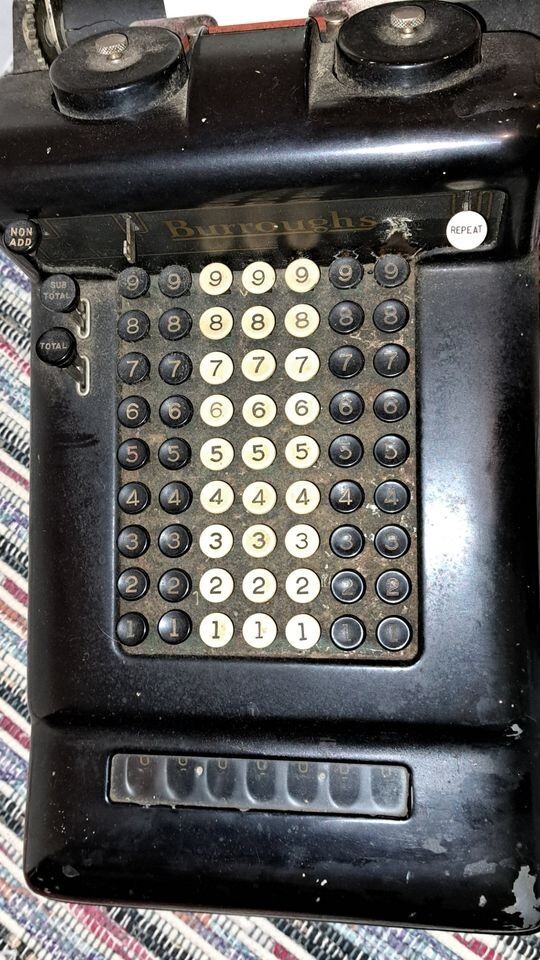 Antique Burroughs Class 3 7 Column Adding Machine