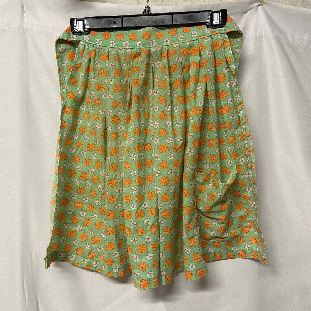 1970's Apron Green Orange Vintage Retro