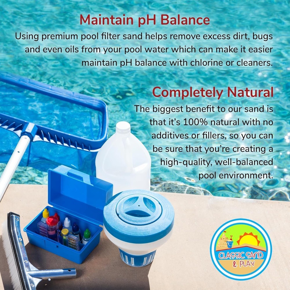 20 lbs Sand for Pools | No Clogging, Enhanced Filtration Efficiency