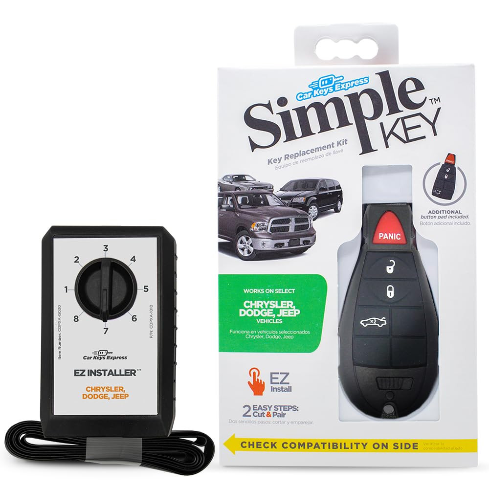 Simple Key, Key Fob and Key Programmer with Interchangeable 4 Button Keypads,