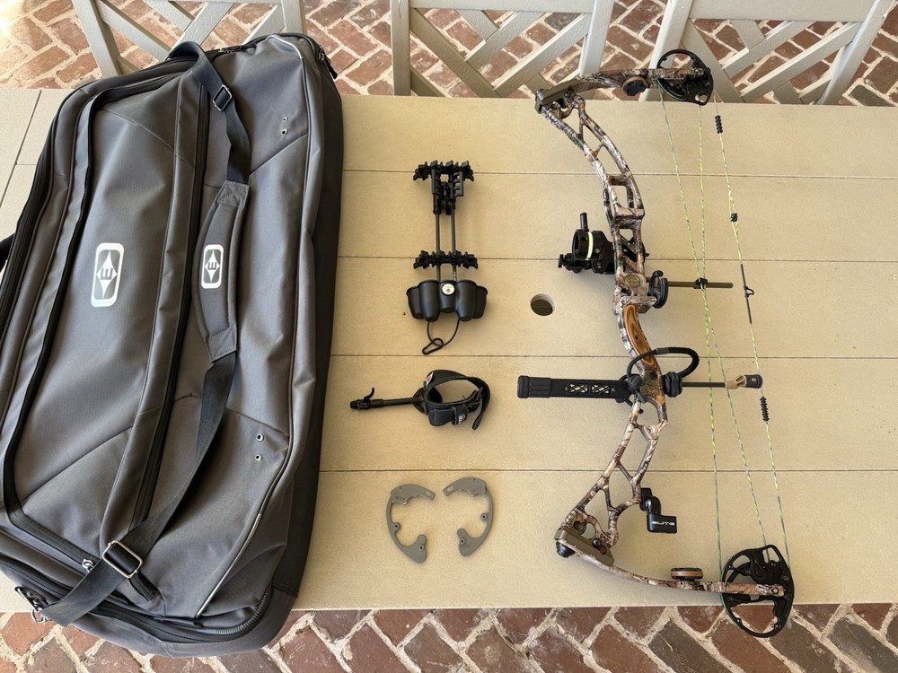 Elite Energy 35 Bow Package HHA Optimizer Lite, Quiver, Release, Case + Ex. Mods