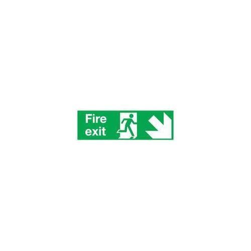 E99s/S Safety Fire Sign Exit Running Men Arrow Down Right 150x450mm Sticker