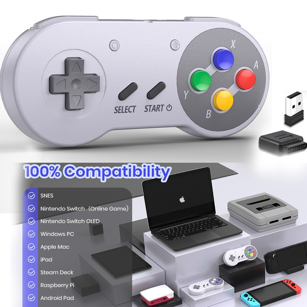Wireless SNES Remote Game Controller For Original Super Switch Online & SFC ， PC