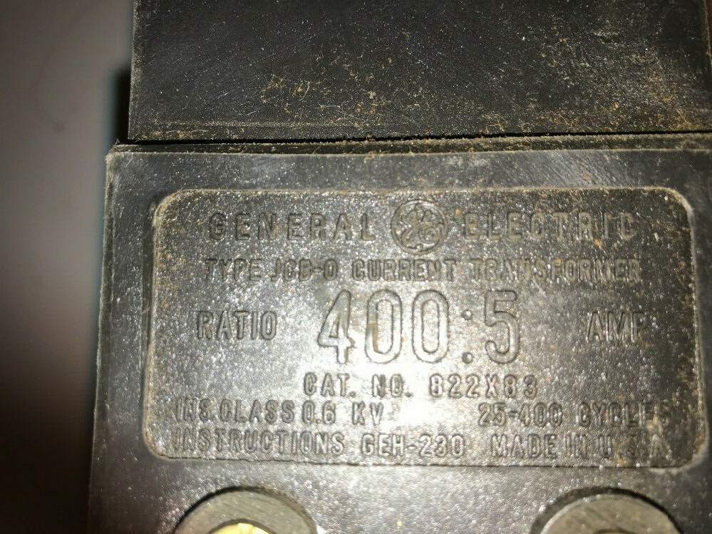 GENERAL ELECTRIC CURRENT TRANSFORMER JCB-0 822X83 400:5