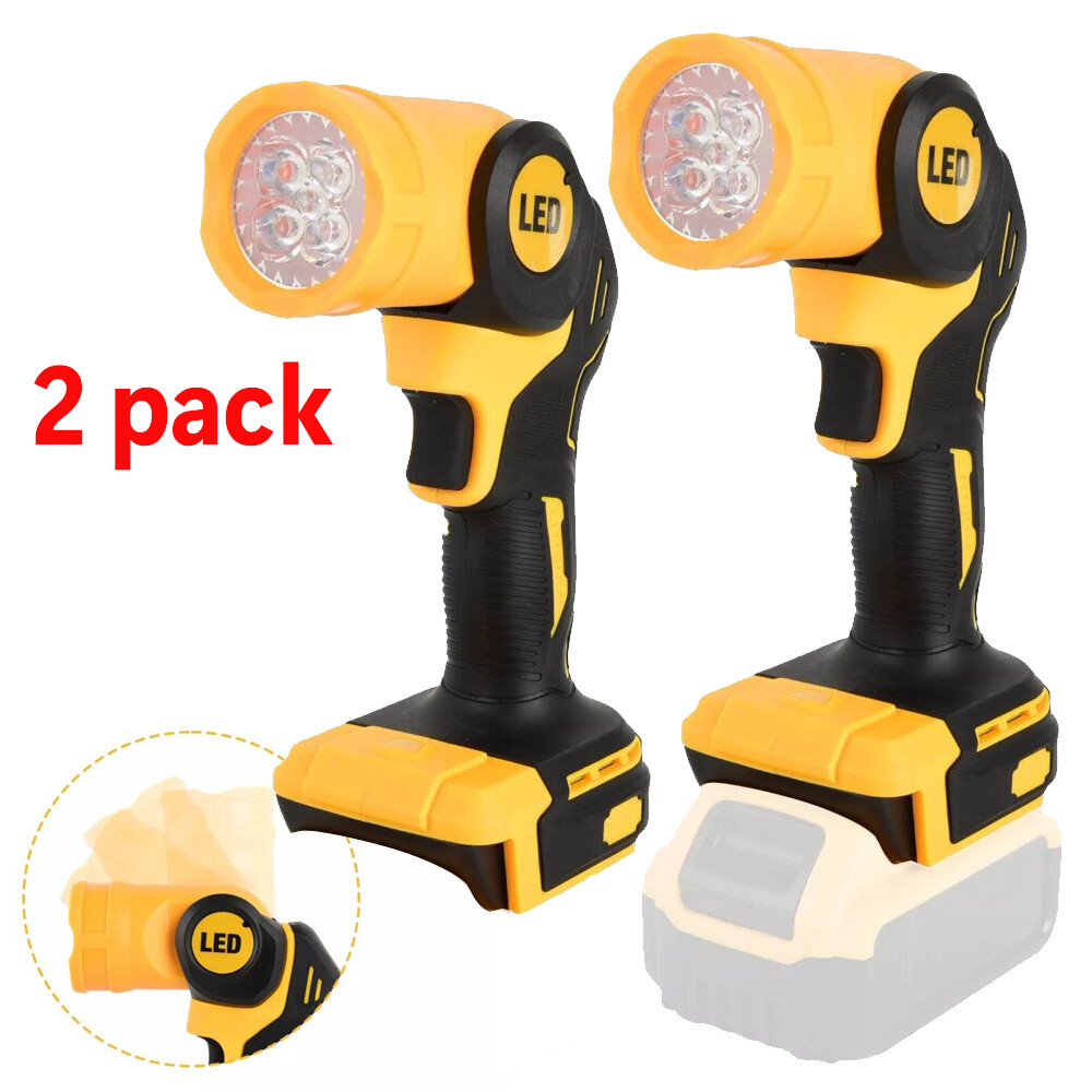 2×For DeWALT LED 20V 20Volt MAX Cordless LED Pivoting Work Light Flashlight TOOL