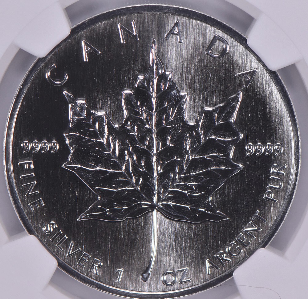 1994 Canada 5 Dollars Silver Maple Leaf MS69 NGC Brown Label