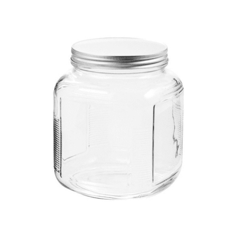 Glass Cracker Jar 2 Quart Food Storage Jar W/ Lid Stackable Durable Clear New