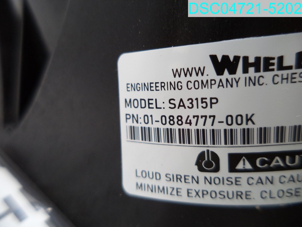 01-0884777-00 Whelen SA315P Black Plastic Speaker
