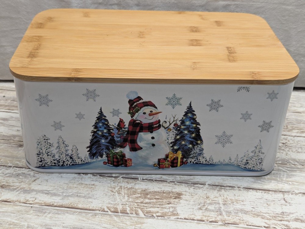 Christmas Decor Tin Box Festive Container
