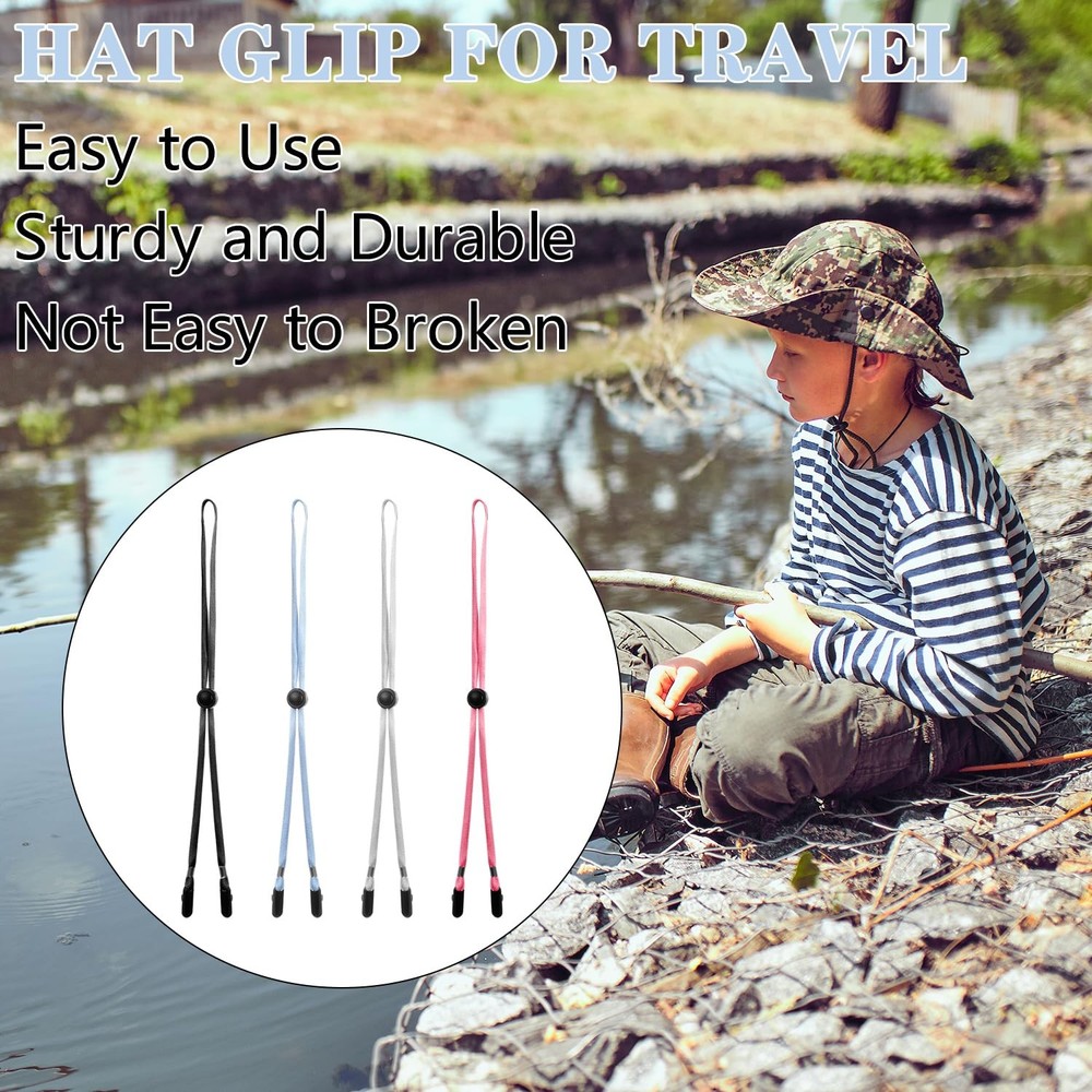 Arbootjin 4pcs Hat Straps for Wind Strap Adjustable 40cm, Picture Color