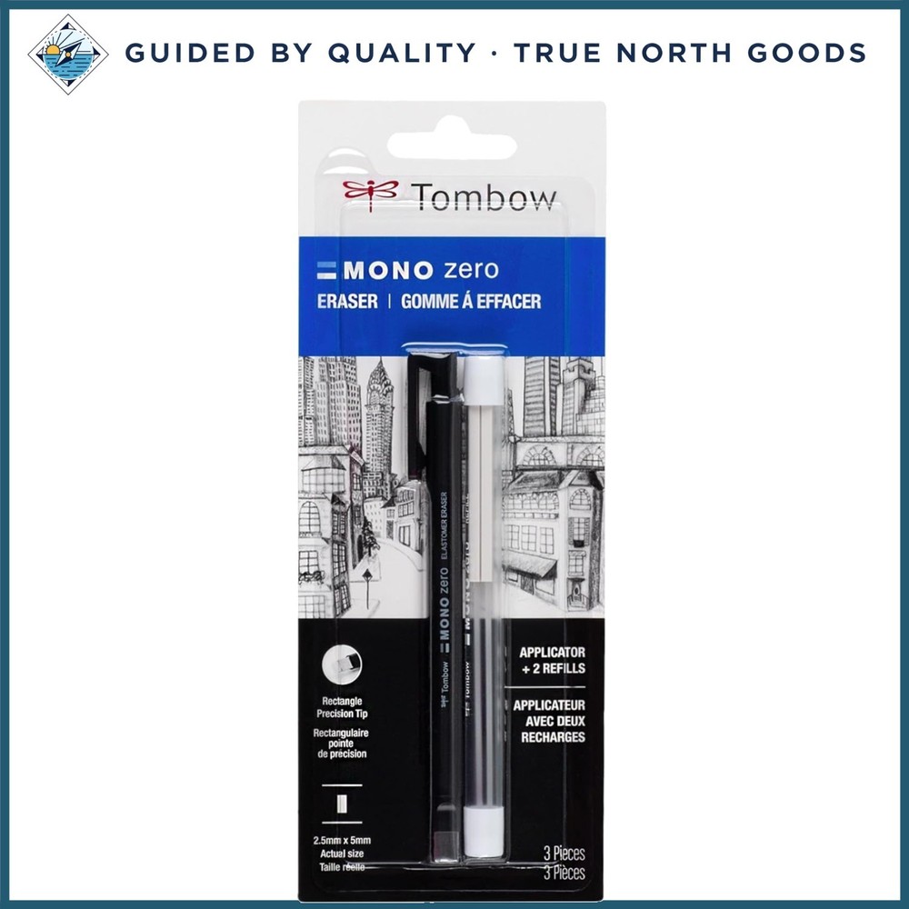 Value Pack of 2.5mm Rectangular Eraser and Refills for Artists and Students