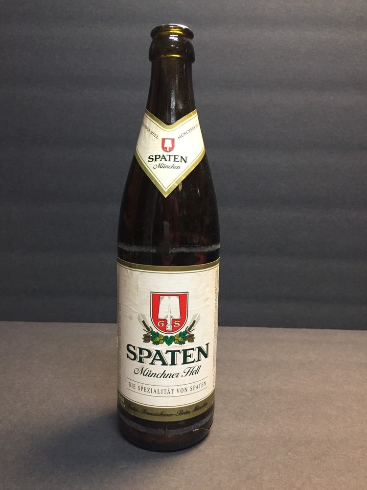 Spaten Munichner Hell EMPTY Imported German Beer Brown Bottle Vintage