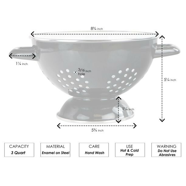 Reston Lloyd™ ~ 3 Quart ~ Enamel on Steel ~ Two-Toned ~ Orange & White Colander
