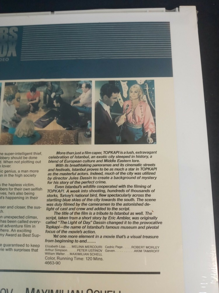 CED TOPKAPI CBS FOX VIDEO STILL SEALED 1983 RARE NEW CED