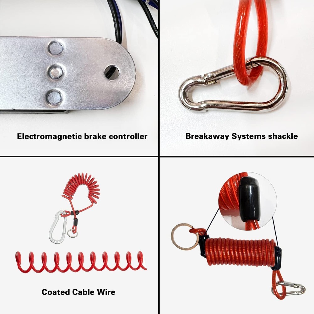 4Ft Trailer Break Control kit Electric Brake Switch Red Trailer Breakaway Switch