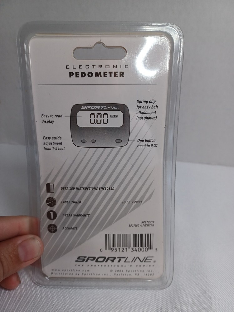 SPORTLINE Electronic Pedometer Walking Jogging Step Count & Distance Tracker New