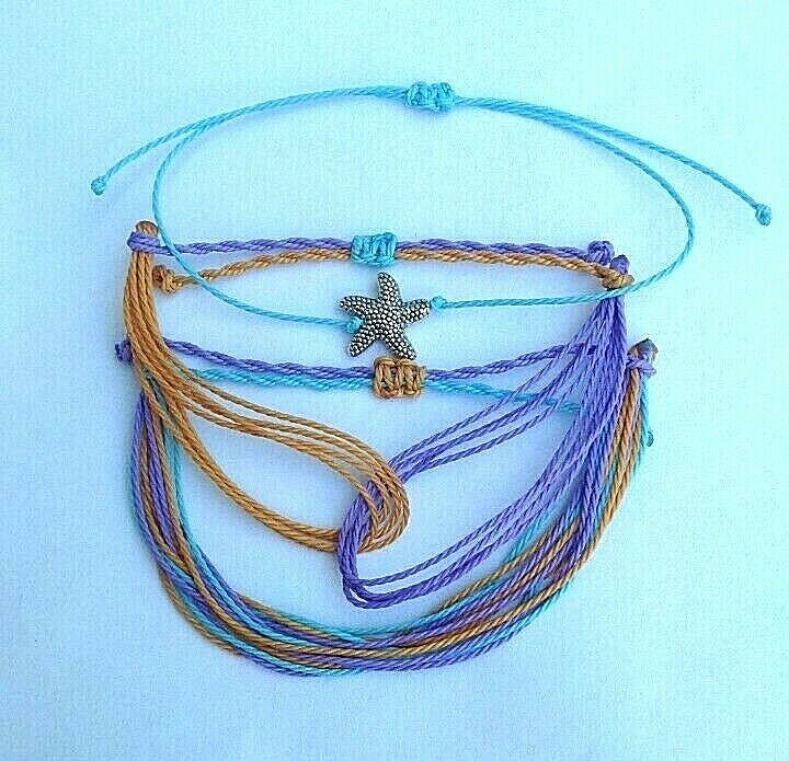 Summer Sunset Waxed String Adjustable Bracelet Pack Summer Vacation Jewelry Boho