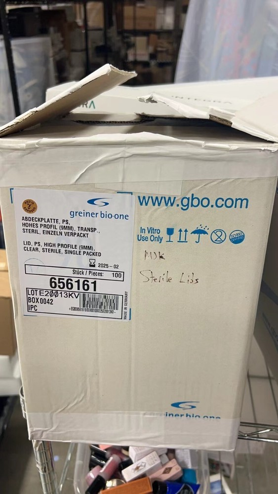 Greiner 656161 Microplate Lid, Sterile, Standard Height, Polystyrene, Clear