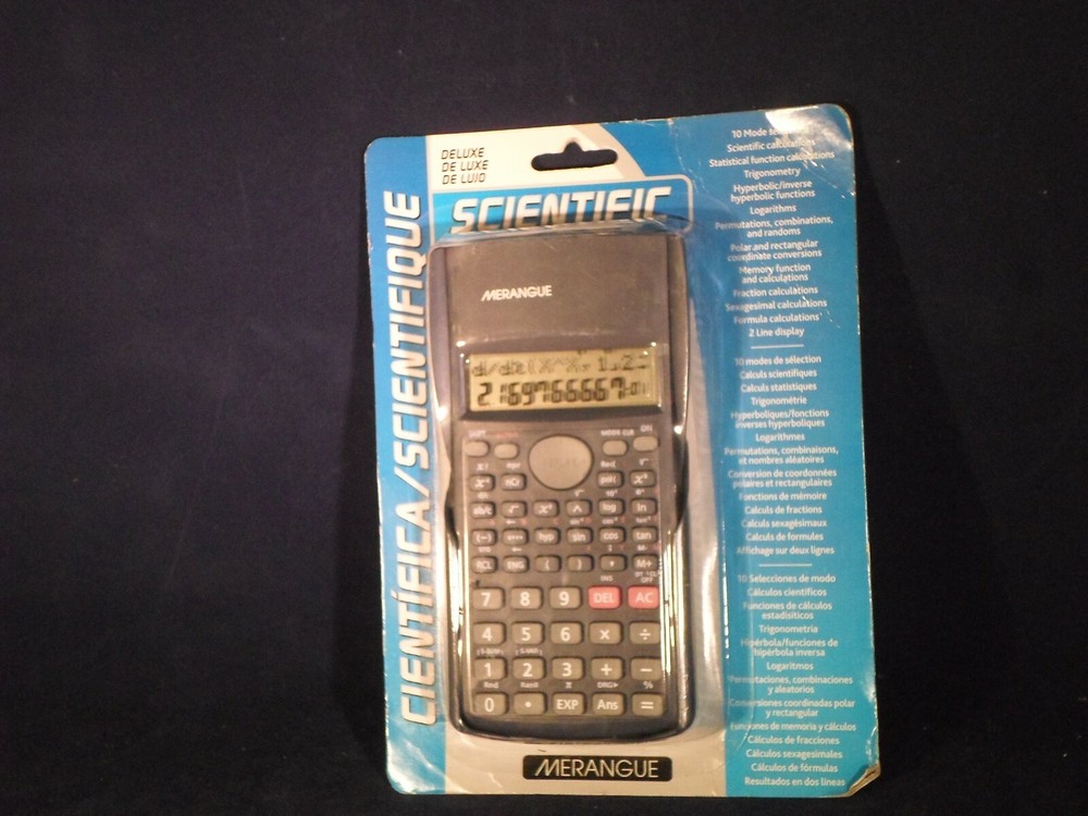 Scientific Statistical Calculator  Merangue Deluxe 2 Line Display Black   B18-14