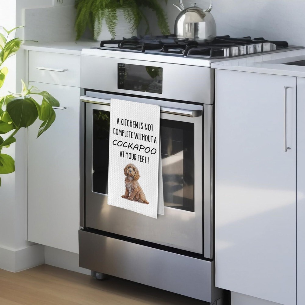 Funny Cockapoo Dish Towels - Cockapoo Decorative Waffle Weave Kitchen Towels ...