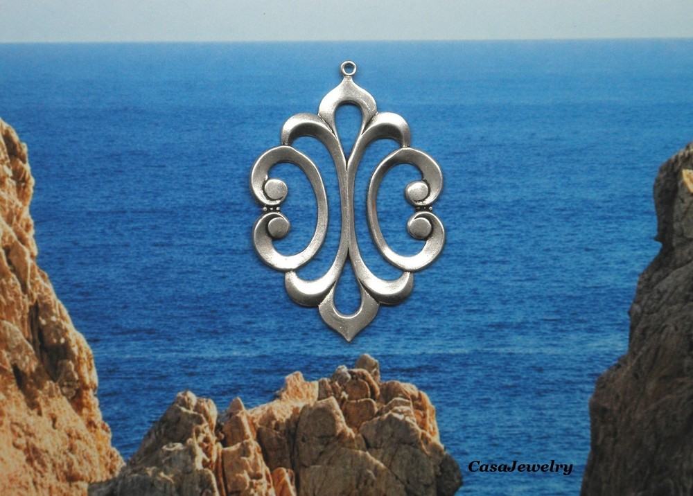 #2159 ANTIQUED .925 STERLING SILVER CELTIC DROP W/TOP HANG RING