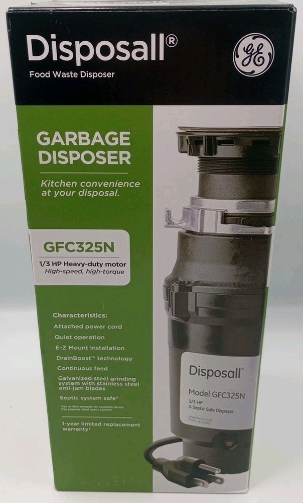 GE 1/3 HP Garbage Disposal GFC325N Continuous Feed Heavy Duty READ & SEE PHOTOS