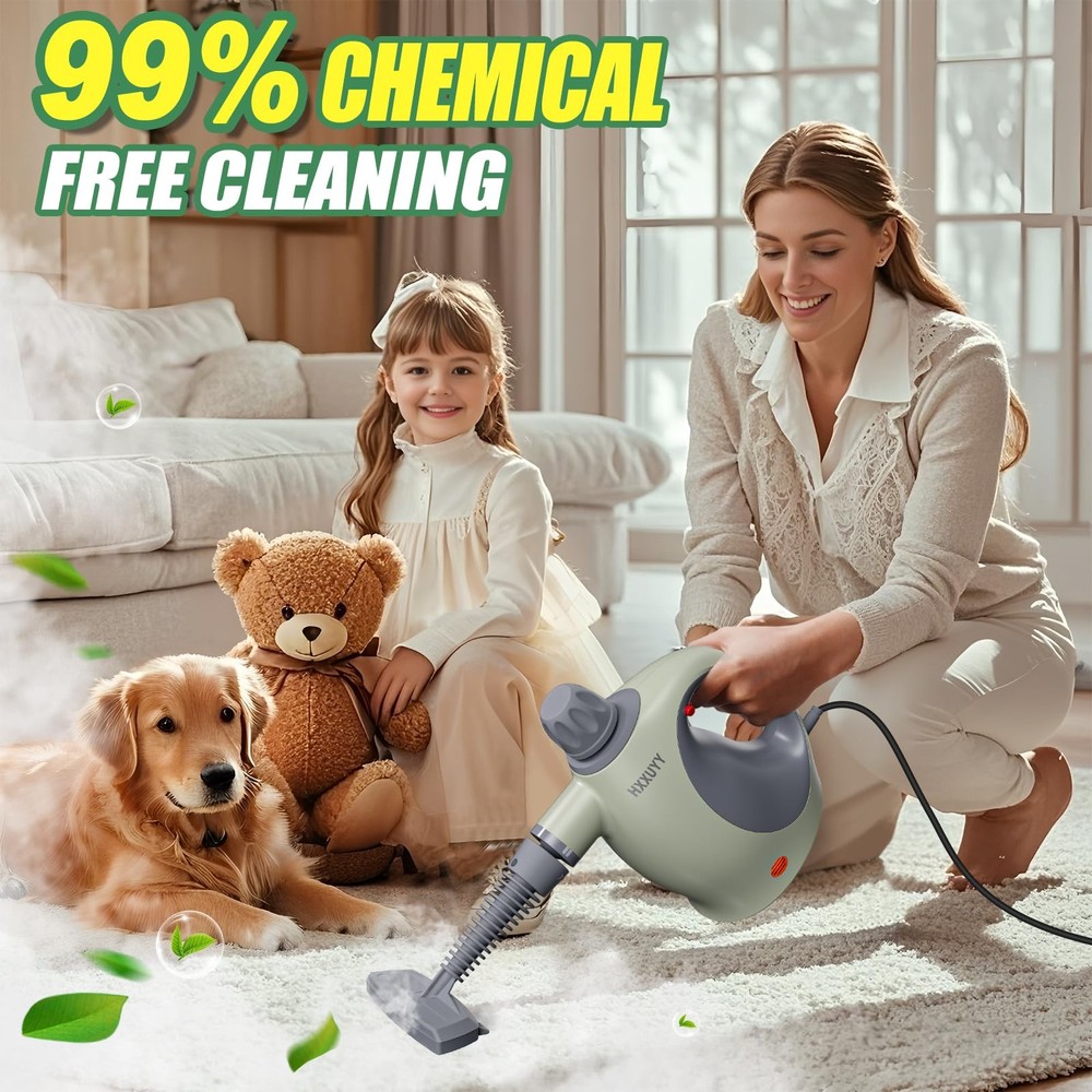 Multi-Surface Handheld Pressurized Steam Cleaner with 13 PCS Accessory ，Porta...