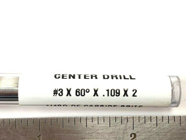 SOLID CARBIDE CENTER DRILL #3 - 60 Degree USA CENTERDRILL HTC 585-1092