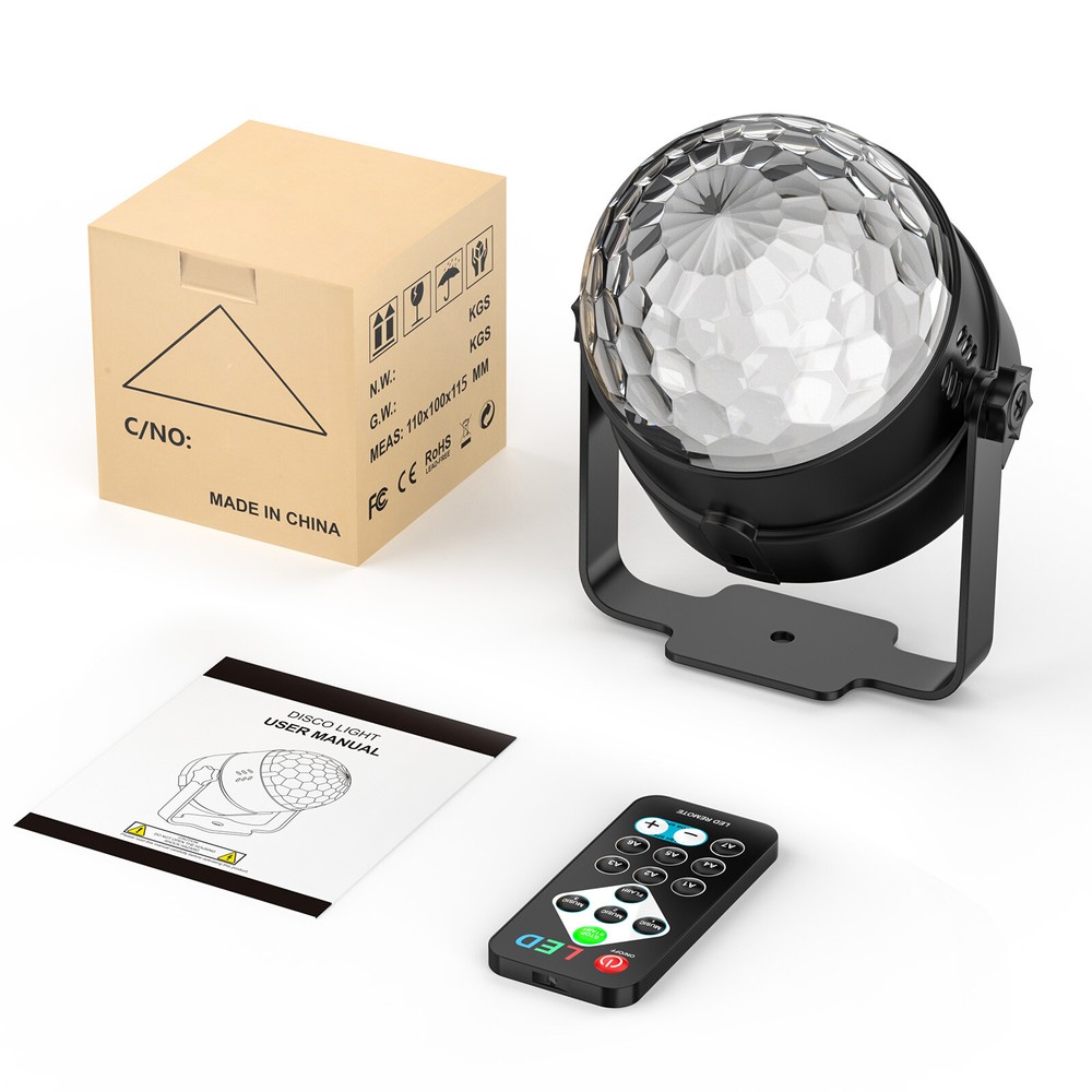 UV 3 LEDs Magic Ball Light Party Disco Stage Light DJ Strobe Ball Remote Control