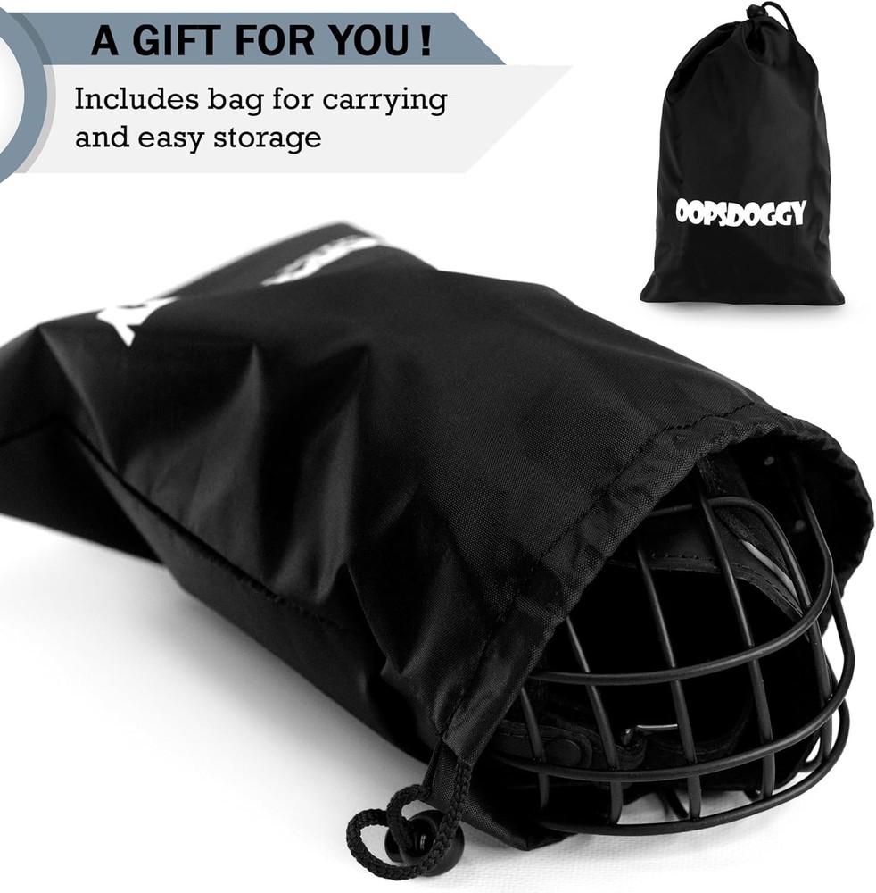 OOPSDOGGY Pitbull Dog Muzzle Reflective Metal Mask Secure Wire Basket Muzzle ...