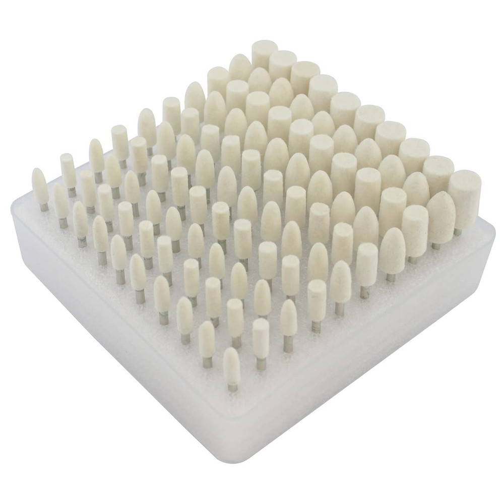 100 Pcs Compressed Wool Felt Polishing Head Tool Buffing Wheel for Dremel Rot...
