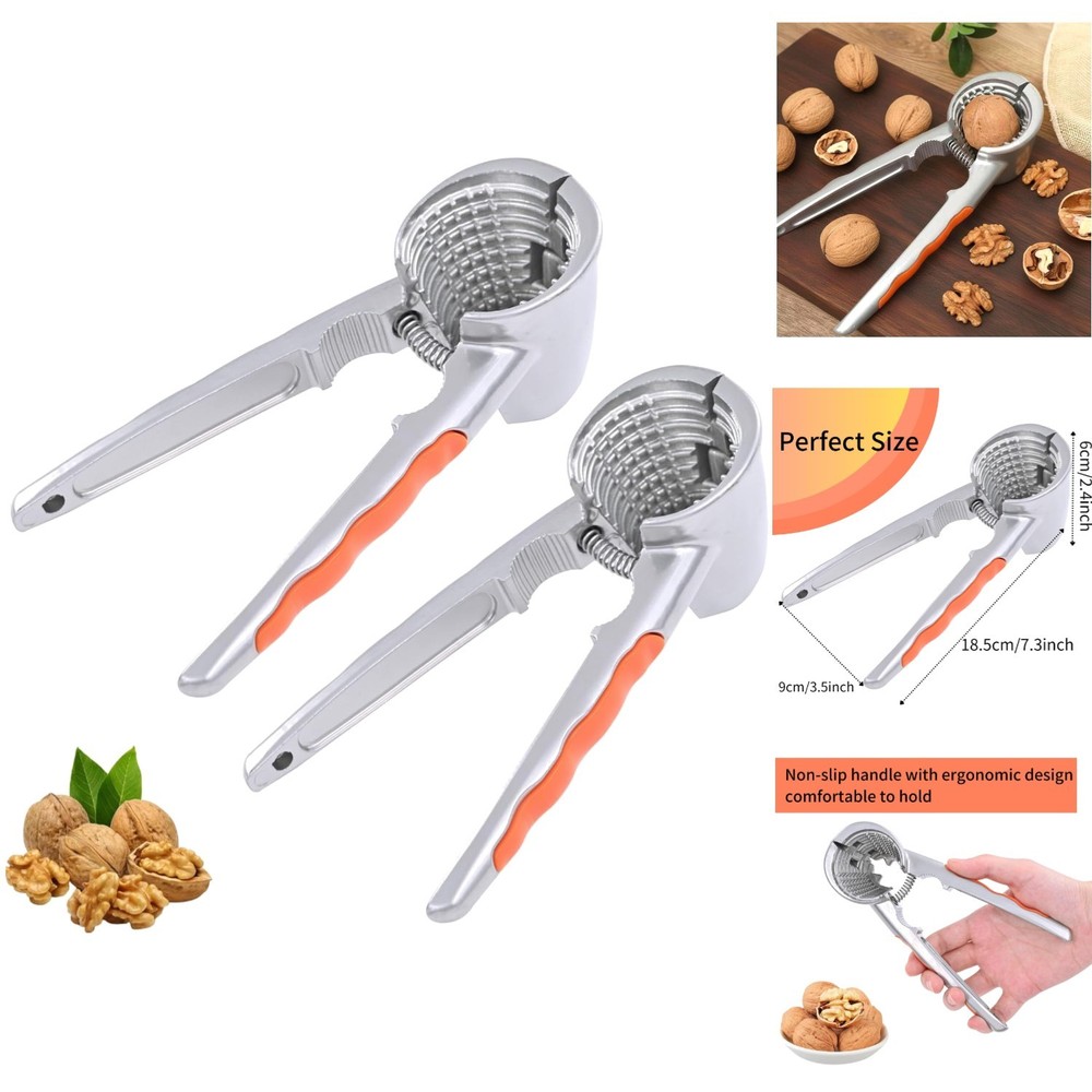2 PCS Heavy Duty Nut Cracker Tool Funnel Walnut Pecan Cracker Non-Slip Handle