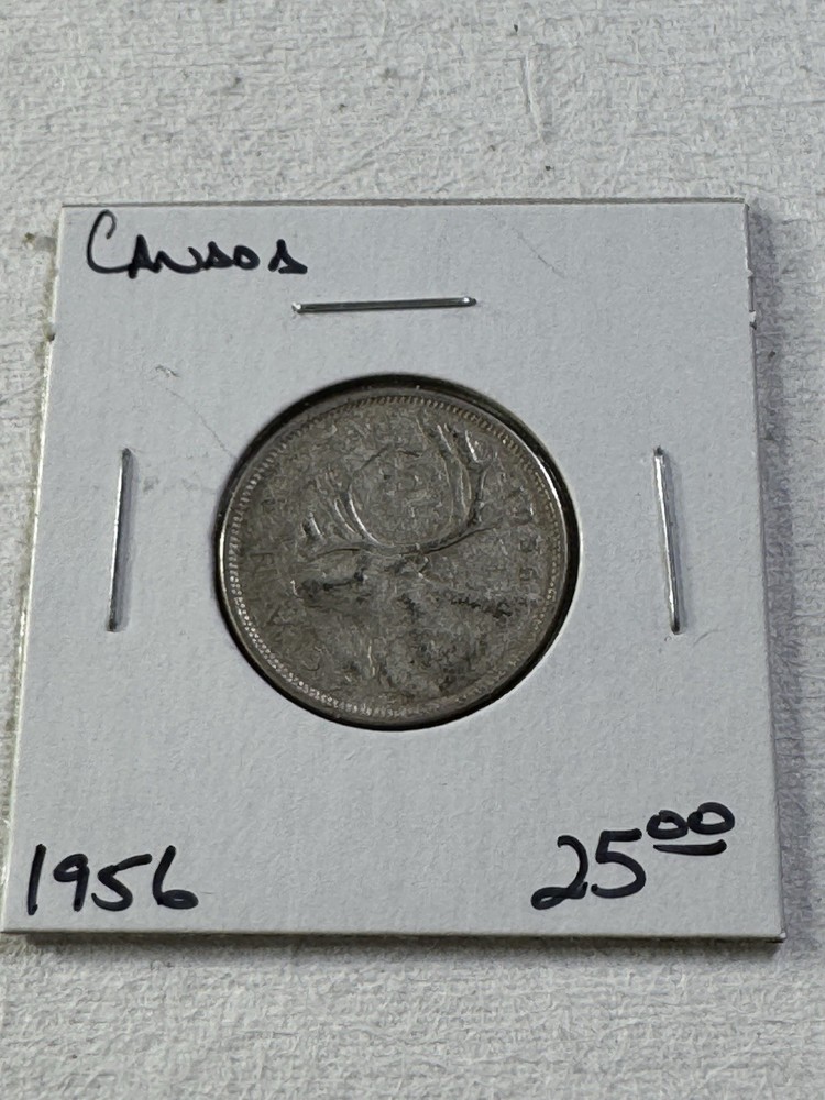 1956 Canada 25 Cents Silver Coin