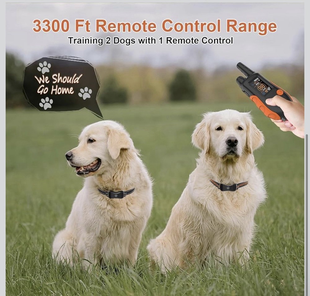 Dog Shock collar With Remote Control 3300ft. Waterproof Orange Black